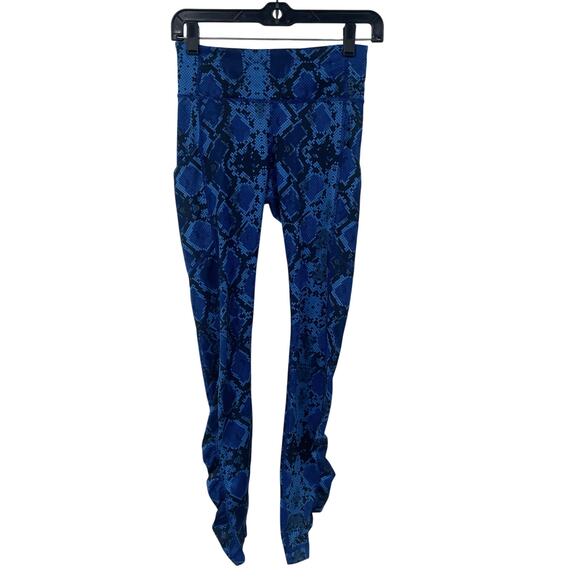 Lululemon Full Length Legging Mini Ziggy Snake Pipe Dream Blue Sapphire Blue 2 - Picture 1 of 7